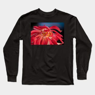 Giant Red Dahlia masquerading as sea anemone Long Sleeve T-Shirt